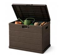 URBNLIVING 200L Large Lockable Garden Storage Box - Outdoor Chest for Cushions, Tools, Toys - Polypropylene Build, Ventilated Design, Built-in Handles, Easy Assembly, Durable & Space-Saving