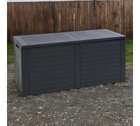 URBNLIVING 240L Large Black Outdoor Cargo Garden Storage Box Plastic Container Chest & Lid