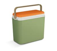 URBNLIVING 24L Cooler Box Insulated Picnic Cool Box with Carry Handle Ice Pack Divider Camping Beach BBQ Food & Drinks Storage (Green & Orange - Without Ice Packs)