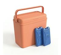 URBNLIVING 24L Cooler Box, Insulated Plastic Ice Box with Air Tight Locking Lid & Fold Away Handle, Durable Portable Food & Drinks Storage for Camping Picnic Beach BBQ