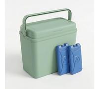 URBNLIVING 24L Cooler Box, Insulated Plastic Ice Box with Air Tight Locking Lid & Fold Away Handle, Durable Portable Food & Drinks Storage for Camping Picnic Beach BBQ