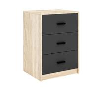 URBNLIVING 3 Drawer Wooden Bedside Cabinet Nightstand Side Table Storage