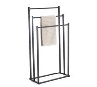 URBNLIVING 3 Tier Freestanding Towel Rack, Metal Frame, Staggered Airflow Design Drying Stand, Space Saving Floor Holder for Bathroom Bedroom Utility Room Laundry Use