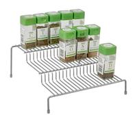 URBNLIVING 3-Tier Spice Rack Kitchen Shelf Organizer - Metal Storage Stand for Jars, Bottles, Condiments, and Pantry Essentials, Space-Saving Countertop and Cupboard Rack (Set of 1)