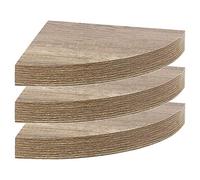 URBNLIVING 3 x Floating Wooden Wall Mounting Corner Shelf Display Unit (Anthracite Oak)