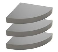 URBNLIVING 3 x Floating Wooden Wall Mounting Corner Shelf Display Unit (Grey)