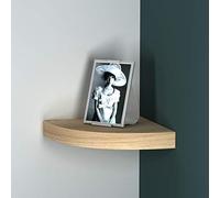 URBNLIVING 3 x Floating Wooden Wall Mounting Corner Shelf Display Unit (Oak)