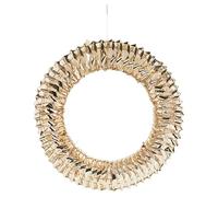 URBNLIVING 30/40cm Round Pearl Gold Black Iridescent Light Up LED Festive Decorative Christmas Wall Door Hanging Wreath Battery Operated Pre Lit Decoration Ornament Lights Xmas Décor