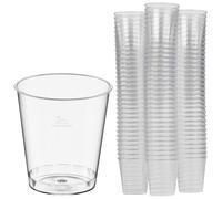 URBNLIVING 30ml Clear Plastic Reusable Drinking Shot Glasses 20cl Measurement Lines, Durable Beverage Cups for Party Games, Event Supplies, Transparent Drinkware for Bar, Catering and Celebrations