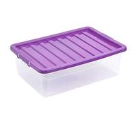 URBNLIVING 32 Liter Underbed Storage Box & Lid Purple x2