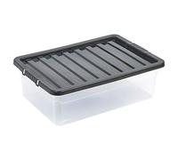 URBNLIVING 32 Liter Underbed Storage Box & Lid Silver x2