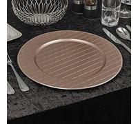 URBNLIVING 33cm Christmas Dinner Charger Plates Placemats Dining Table Setting Reusable Party Decor (Diamond Cross Rose Gold, 6 Charger Plates)
