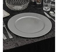 URBNLIVING 33cm Christmas Dinner Charger Plates Placemats Dining Table Setting Reusable Party Decor (Mettalic Silver, 12 Charger Plates)