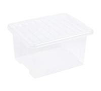 URBNLIVING 35 Liter Storage Box & Lid Clear x2