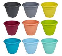 URBNLIVING 35cm Black Plastic Round Flowerpot