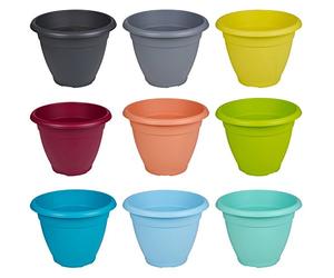 URBNLIVING 35cm Black Plastic Round Flowerpot