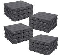 URBNLIVING 36Pc Interlocking Plastic Garden Decking Tiles, Outdoor Patio Pathway Grid, Durable & Easy Installation, No Tools Required, 33x33cm Floor Tiles, 36Pc