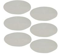 URBNLIVING 38cm Large Round Woven Table Placemats Dining Table Place Settings Heat Resistant Washable Table Mats for Kitchen (Pack of 6) White