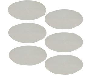 URBNLIVING 38cm Large Round Woven Table Placemats Dining Table Place Settings Heat Resistant Washable Table Mats for Kitchen (Pack of 6) White