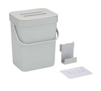 URBNLIVING 3L Wall Mounted Hanging Recycling Waste Bin Kitchen Cabinet Door with Handle & Lid - Wall-Mounted Garbage Bin for Kitchen Cabinet Door, Small Under Sink Trash Can for Cupboard, Bathroom