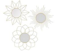 URBNLIVING 3pc Shabby Chic Round Decorative Wall Mounted Living Room Bathroom Mirror