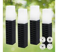 URBNLIVING 4 Pcs Rattan Effect Stake Post Solar Led Lights Garden Patio Warm White Paths