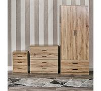 URBNLIVING 4 Piece Wooden Bedroom Set (Oak)
