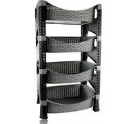 URBNLIVING 4 Tier Shelves Fruit Vegetable Baskets Storage Cart Rack Home Kitchen Organiser (Anthracite)