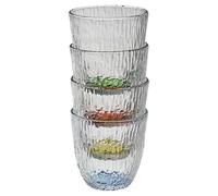 URBNLIVING 4 x Coloured Base Crystal Design Dishwasher Safe Drinking Glasses 300ml