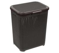 Urbn-Living Urbnliving Height 47Cm Plastic Colour Black Laundry Basket Dirty Clothes Washing Storage Hamper With Handles & Lid