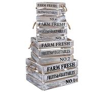 URBNLIVING 4pc Shabby Chic Wooden Box Set