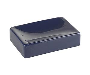 URBNLIVING 4pcs Dark Blue Ceramic Bathroom Accessory Dispenser Toilet Brush Dish Set (Soap Dish)