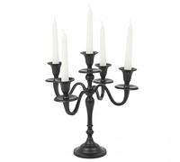 URBNLIVING 5-Arm Metal Candelabra - Vintage Candle Holder Centrepiece for Home Décor, Weddings & Events - 30cm - Black