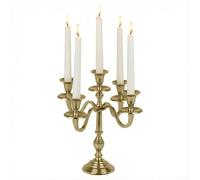 URBNLIVING 5-Arm Metal Candelabra - Vintage Candle Holder Centrepiece for Home Décor, Weddings & Events - 30cm - Gold