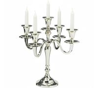 URBNLIVING 5-Arm Metal Candelabra - Vintage Candle Holder Centrepiece for Home Décor, Weddings & Events - 30cm - Silver