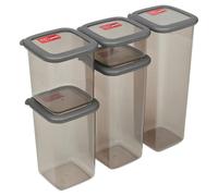 URBNLIVING 5 Pcs Stackable Design Airtight Food Storage Container Set with Lid - Reusable & Ideal for Kitchen Food Organiser, Freshness Preservation & Versatile Storage Solutions, BPA-Free