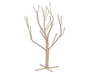 URBNLIVING 50cm Light Up LED 30 Lights Artificial Xmas Twig Tree Branches Jute Bag Gift (50cm Silver)