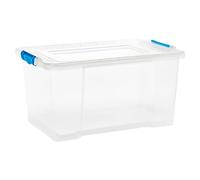URBNLIVING 50L Clear Transparent Plastic Stackable Storage Boxes With Snap Clip On Enclosures Living Room Office Bedroom (4)
