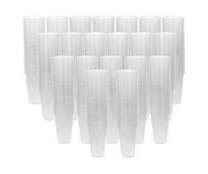 URBNLIVING 568ml Clear Strong Plastic Full Pint Glasses - Large Disposable Reusable Coffee Cups & Milkshake Glasses UKCA Cups for Camping Travel Parties Events BBQs Weddings & Bars