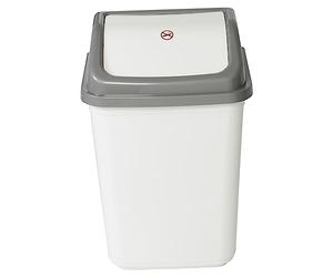 URBNLIVING 5L/20L/30L/50L Plastic Waste Management Recycling Bin Trash Can Dustbin with Swing Lid for Office, Kitchen and Bathroom (30L White/Grey)