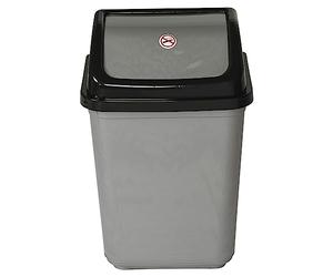URBNLIVING 5L/20L/30L/50L Plastic Waste Management Recycling Bin Trash Can Dustbin with Swing Lid for Office, Kitchen and Bathroom (30L Black/Grey)