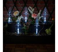 URBNLIVING 5Pc LED Light Christmas Battery Waterproof Outdoor Path Ground Stake Lamp Décor (Cool White LEDs)