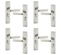 URBNLIVING 6/4 Pcs Royal Metal Door Lever Handles Set Fire Stain & Scratch-Resistant for All Types Interior & Exterior Doors, Durable with Easy Install Hardware Tools Handles Multipack