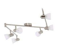 URBNLIVING 6-Arm Modern Ceiling Spot Light Fixture - Satin Nickel Finish with Bulbs Included - Adjustable Contemporary Lighting for Living Room, Bedroom, or Office