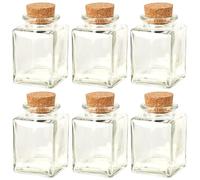 URBNLIVING 6 Glass Storage Preserve Pots Jars Containers Cork Lids Kitchen Food Storage