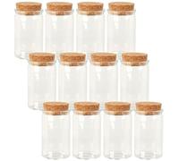 URBNLIVING 6 Glass Storage Preserve Pots Jars Containers Cork Lids Kitchen Food Storage