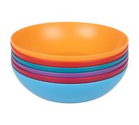 URBNLIVING 6 Pcs Durable Deep Round Plastic Dinner & Picnic Plates Multicolour Reusable Solid Colour Plates Outdoor Tableware Lightweight Portable Ideal for Camping BBQs Outdoor Events