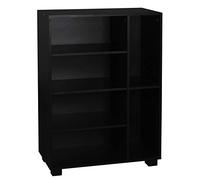 URBNLIVING 6 Section Small Side Unit Wooden Bookcase (Black)