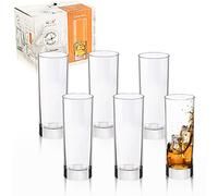 URBNLIVING 6 x Slim Tall Tumbler 215ml Bormioli Rocco Cortina Tumbler Glasses