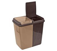 URBNLIVING 60/90L Double Kitchen Recycling Laundry Duo Bin Garbage Under Cabinet Trash Can (60L Brown and Beige)